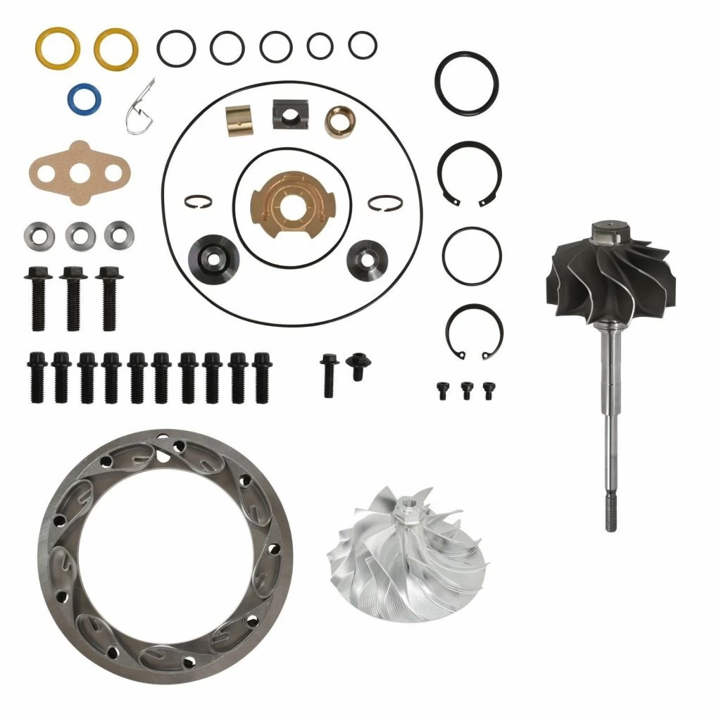 SPOOLOGIC GT3782VA Turbo Rebuild Kit Billet Wheel Shaft 13.2mm Vanes for 2005.5-2010 Ford 6.0L Powerstroke