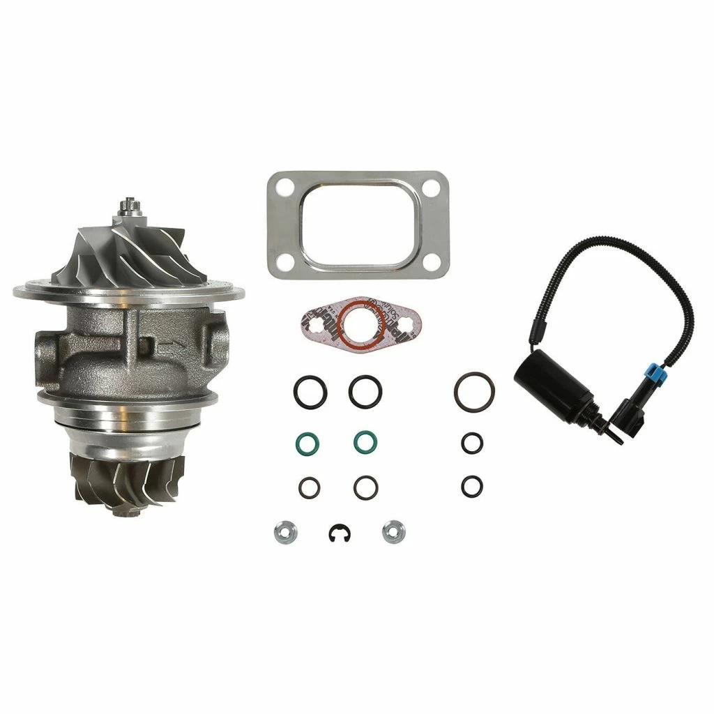 SPOOLOGIC HE351CW Turbo Rebuild Kit Cast CHRA Wastegate Solenoid for 2004.5-2007 Dodge Ram 5.9L Cummins 24V