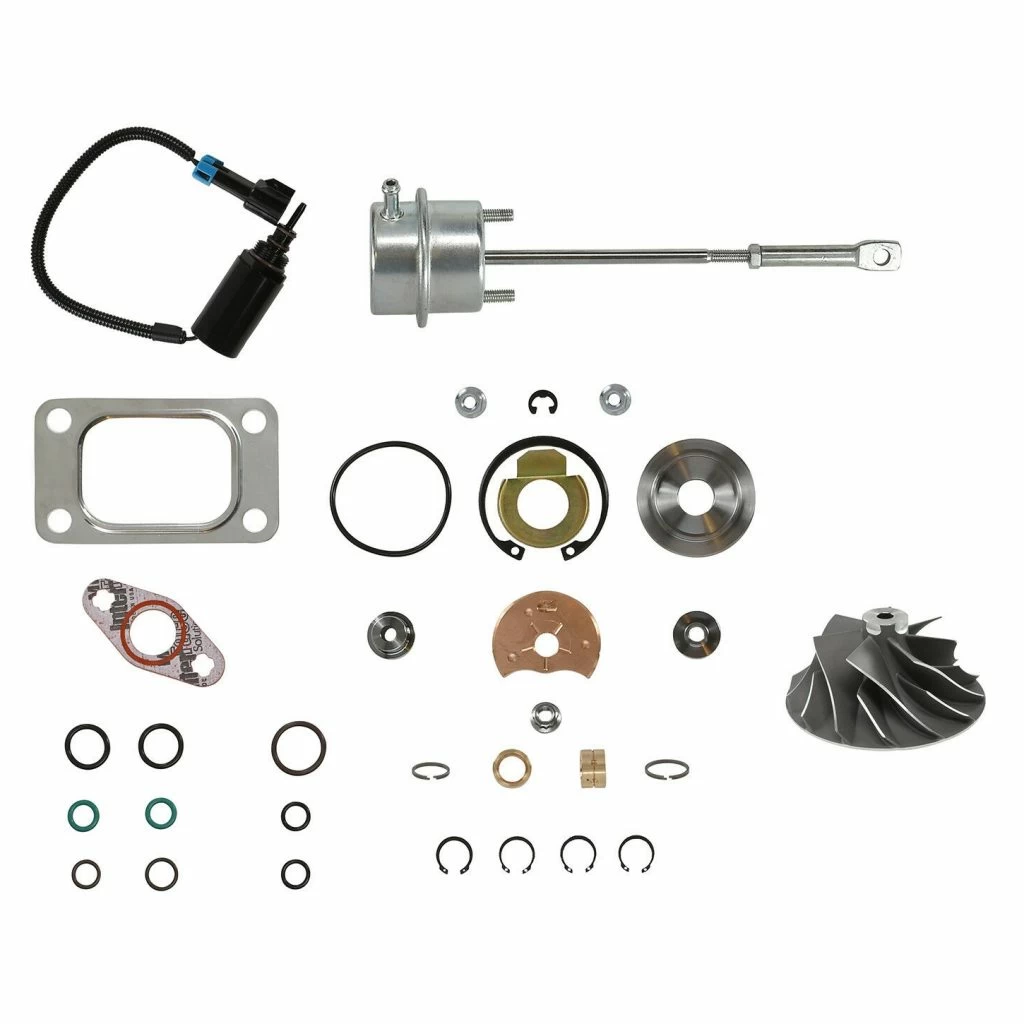 SPOOLOGIC HE351CW Turbo Rebuild Kit Cast Wheel Wastegate Actuator Wastegate Solenoid for 2004.5-2007 Dodge Ram 5.9L Cummins 24V