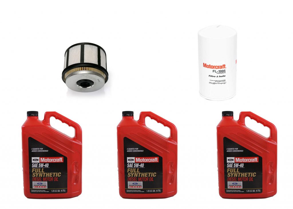 OEM Ford Motorcraft Premium Synthetic Oil Change Kit W/ Fuel Filter for 1999-2003 7.3L Powerstroke