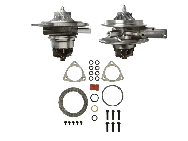 SPOOLOGIC High + Low Pressure V2S Turbocharger Cartridges Cast Wheels for 2008-2010 Ford 6.4L Powerstroke