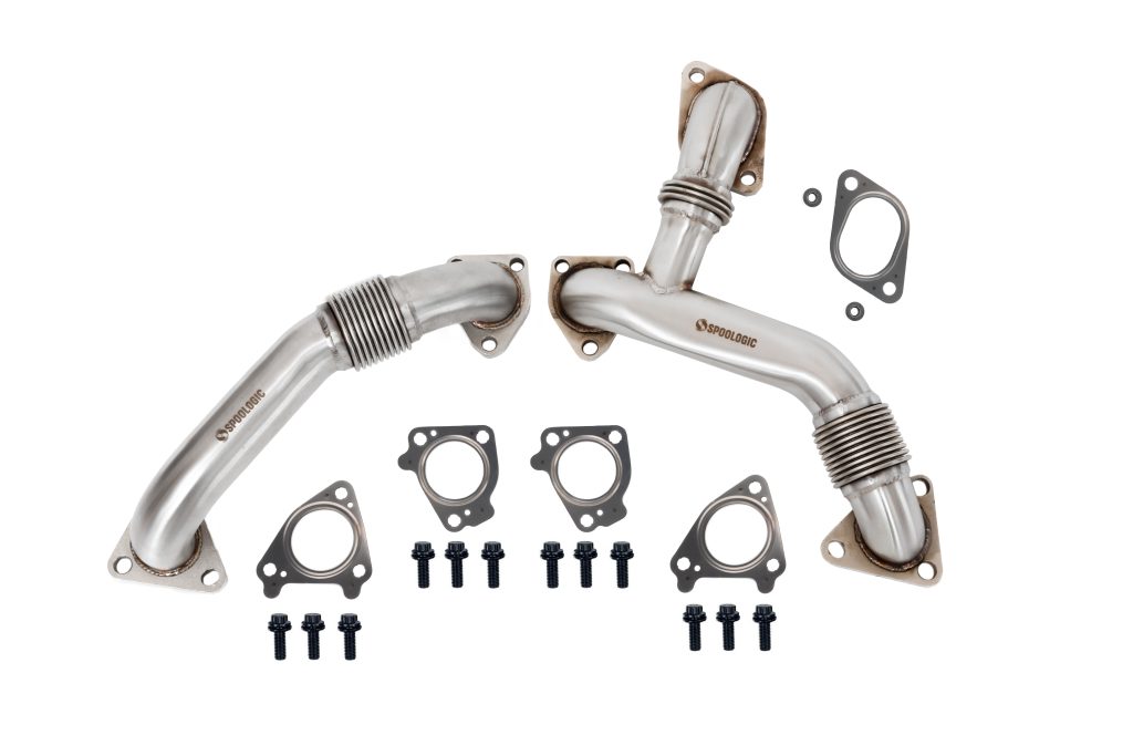 SPOOLOGIC Heavy Duty Upgraded 304SS Up-Pipes + Gaskets For 2007.5-2010 6.6L Duramax LMM