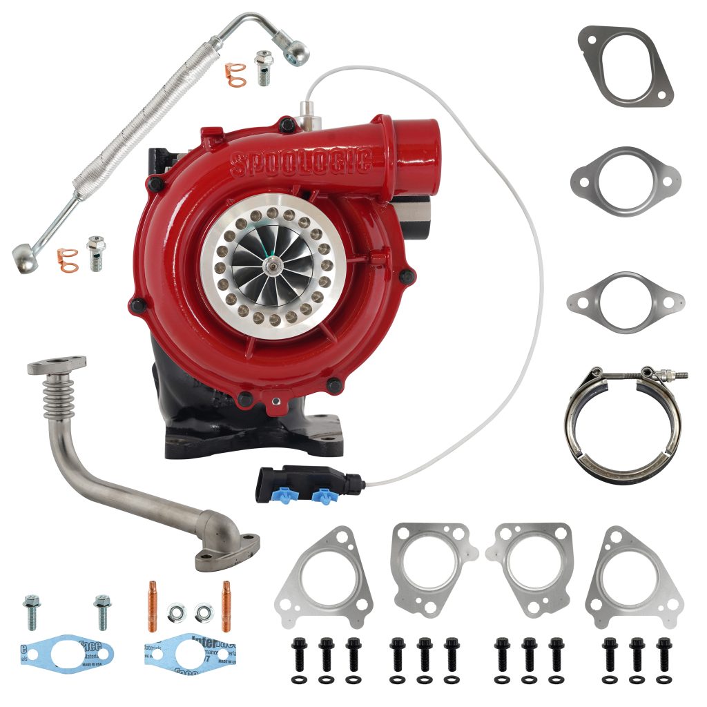 SPOOLOGIC Stage 1 Performance Turbocharger for 2004.5-2010 6.6L Chevrolet Duramax LLY LBZ LMM – RED