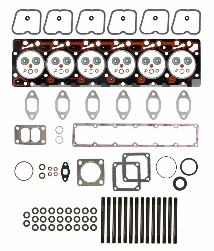 TrackTech Complete Top End Cylinder Head Gasket / Studs Service Kit for 1989-1998 Dodge Ram 5.9L Cummins 12V