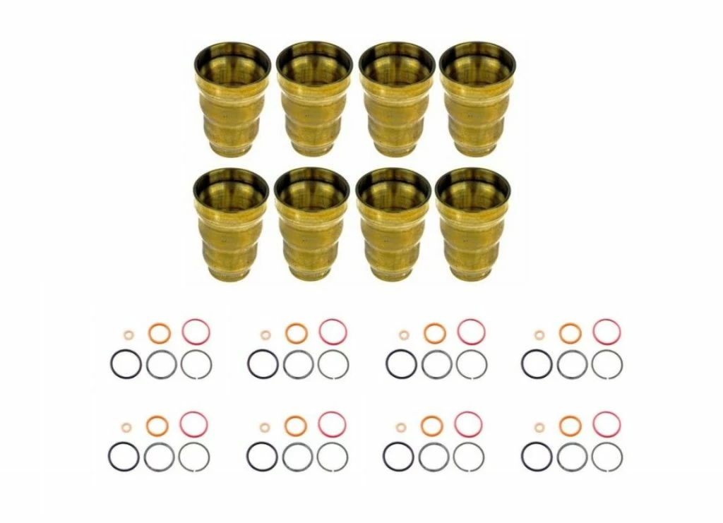 TrackTech Set of 8 Fuel Injector Cup Sleeve O-Ring Kit for 1994-2003 Ford 7.3L Powerstroke