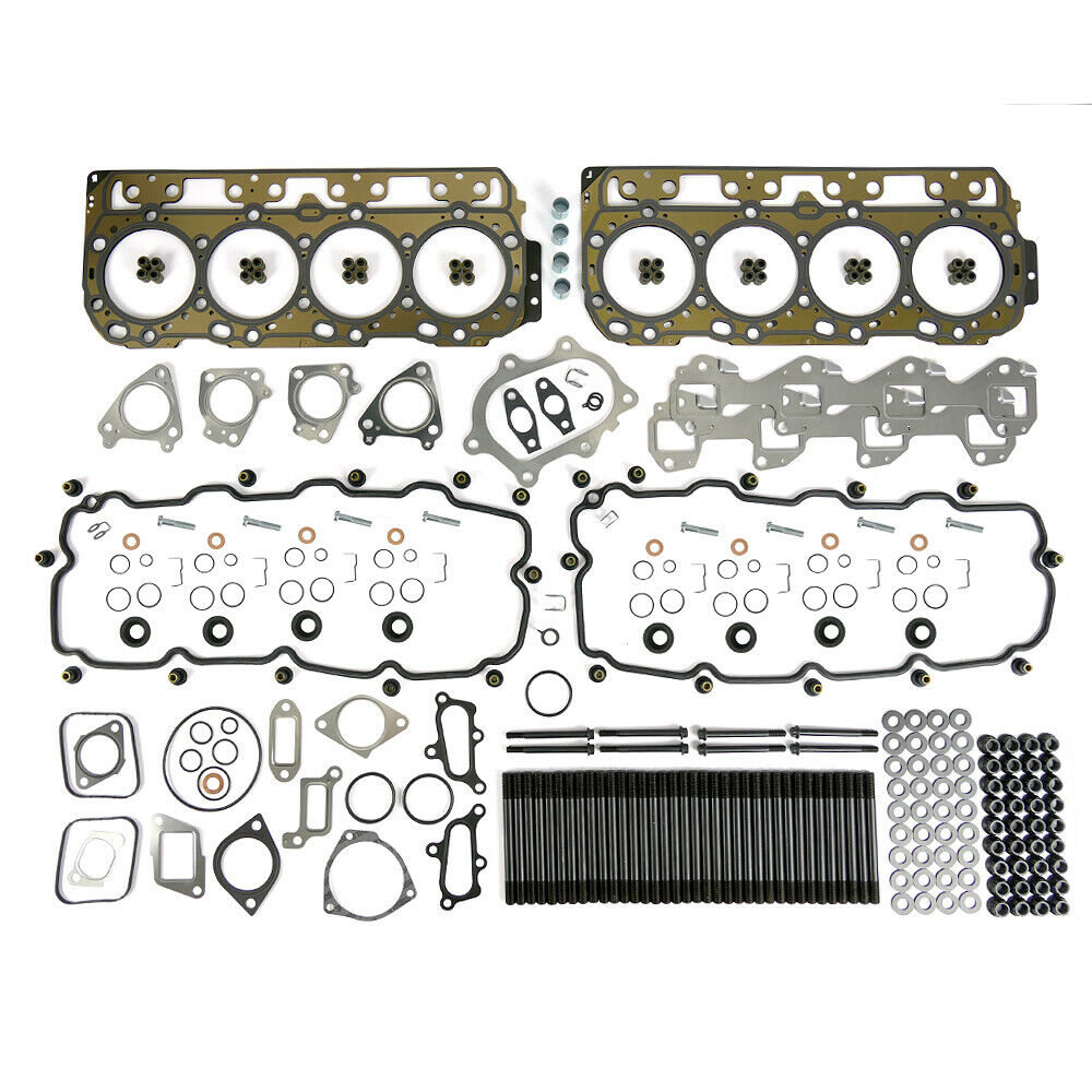 TrackTech Complete Top-End Cylinder Head Gasket / Studs Service Kit for 2001-2004 Chevrolet Duramax 6.6L LB7