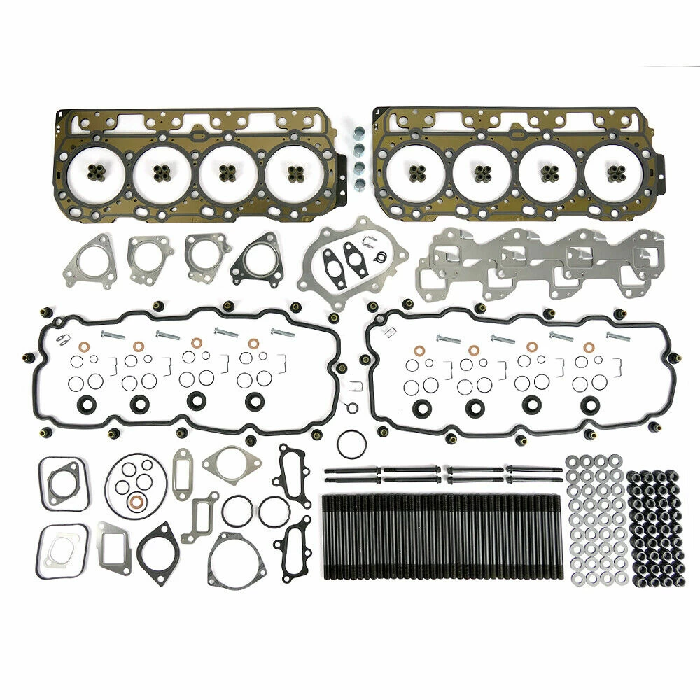 TrackTech Complete Top-End Cylinder Head Gasket / Studs Service Kit for 2001-2004 Chevrolet 6.6L LB7 Duramax