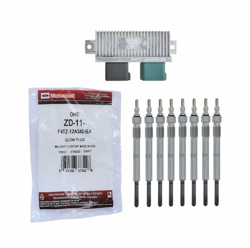 Motorcraft ZD-11 Glow Plugs + GPCM for 1994-2003 Ford 7.3L Powerstroke