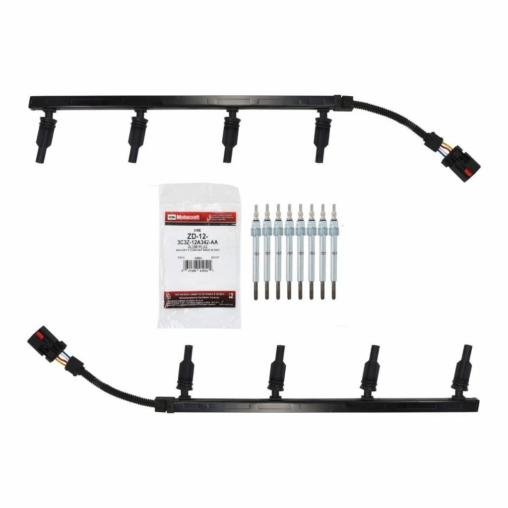 Motorcraft ZD-12 Glow Plugs and Harnesses for Early 2003 Ford 6.0L Powerstroke