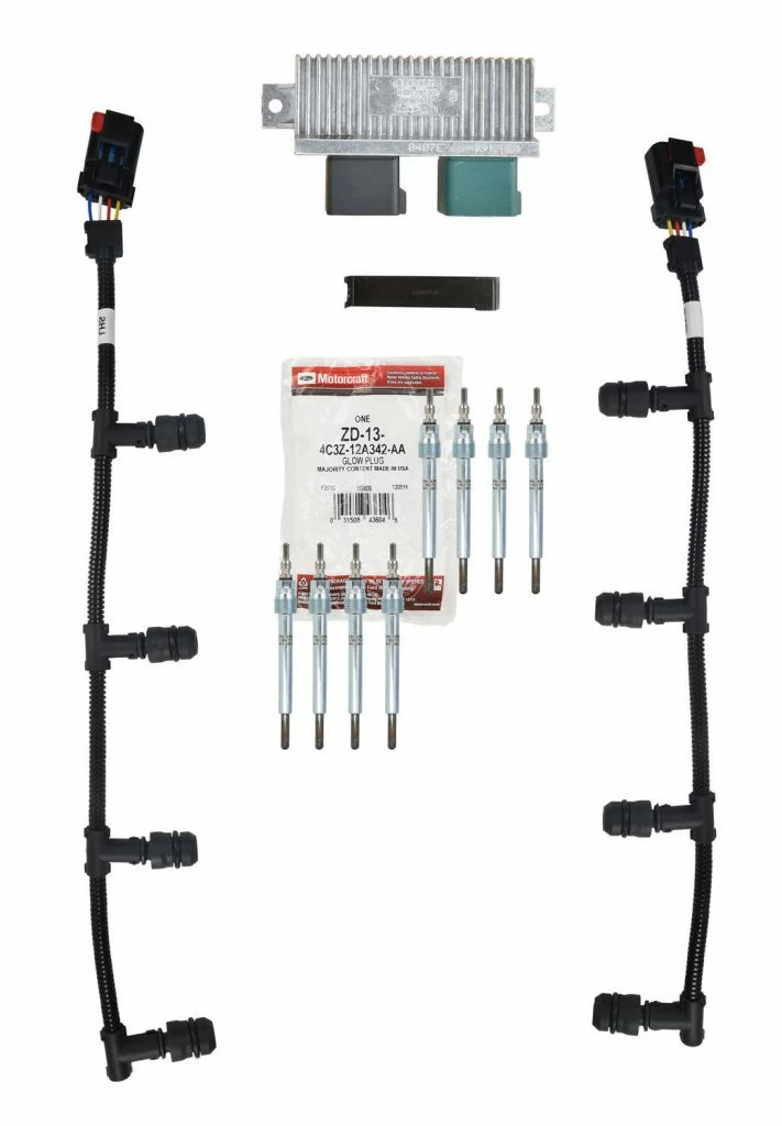 ZD-13 Motorcraft Glow Plug Set + GPCM for 2003-2004 Ford 6.0L Powerstroke